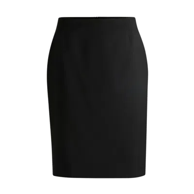 Hugo Boss Slim-fit Pencil Skirt In Virgin Wool In Black
