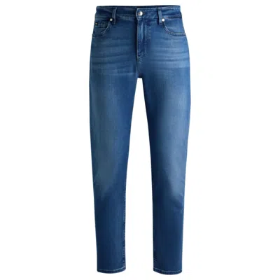 Hugo Boss Regular-fit Jeans In Blue Soft-touch Denim In Blue