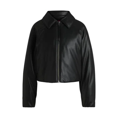 Hugo Boss Balloon-shape Jacket In Padded Faux Leather In Black