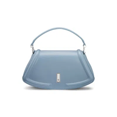 Hugo Boss Ariell Leather Shoulder Bag With Double B Monogram Hardware In Blue