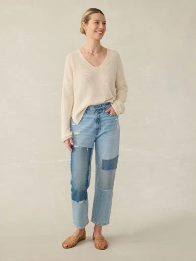 Faherty 90s Crop Patchwork Jean In Heirloom Indigo Wash