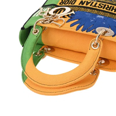 Pre-owned Dior Christian  Blue Green Yellow Canvas Shoulder Bag () In Blue, Green, Yellow