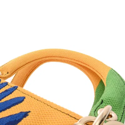 Pre-owned Dior Christian  Blue Green Yellow Canvas Shoulder Bag () In Blue, Green, Yellow