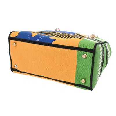Pre-owned Dior Christian  Blue Green Yellow Canvas Shoulder Bag () In Blue, Green, Yellow