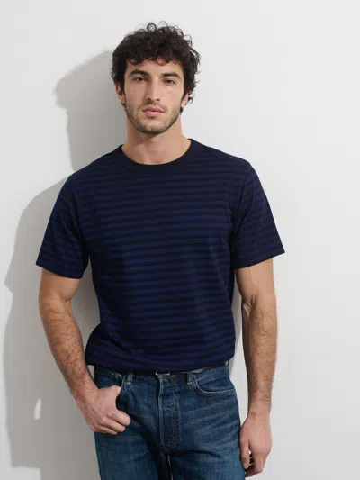 Alex Mill Omnigod X  Bold Stripe Tee In Deep Indigo