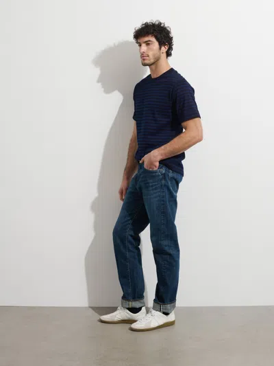 Alex Mill Omnigod X  Bold Stripe Tee In Deep Indigo