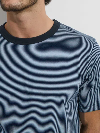 Alex Mill Omnigod X  Fine Stripe Tee In Light Indigo