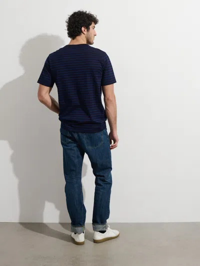 Alex Mill Omnigod X  Bold Stripe Tee In Deep Indigo