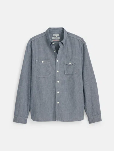 Alex Mill Omnigod X  Utility Shirt In Houndstooth In Indigo