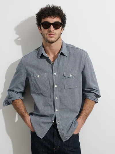 Alex Mill Omnigod X  Utility Shirt In Houndstooth In Indigo