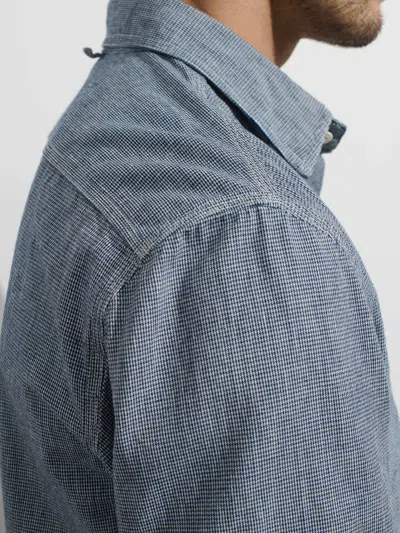Alex Mill Omnigod X  Utility Shirt In Houndstooth In Indigo