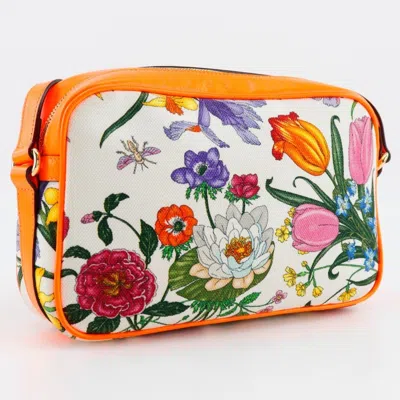 Pre-owned Gucci Orange Canvas Leather Shoulder Bag ()