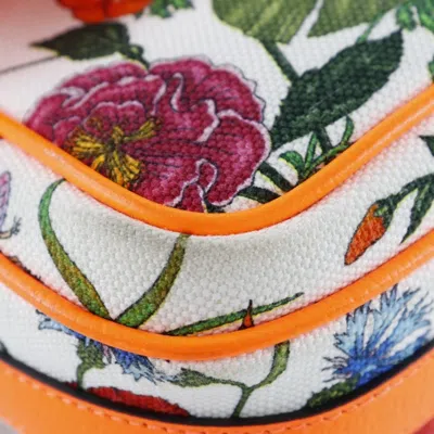 Pre-owned Gucci Orange Canvas Leather Shoulder Bag ()