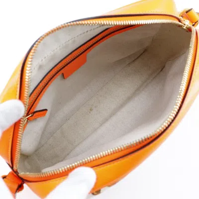 Pre-owned Gucci Orange Canvas Leather Shoulder Bag ()