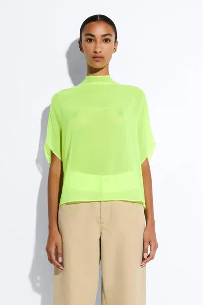 Lapointe Lightweight Georgette Cape Tee In Yellow Glow