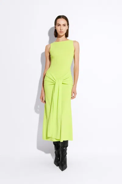 Lapointe Matte Viscose Waist Tie Dress In Yellow Glow