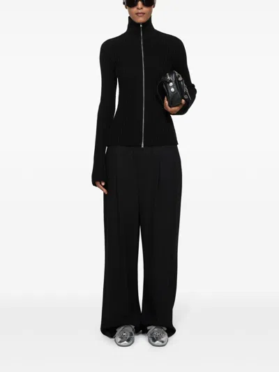 Acne Studios Koton Zip Cotton Rib Cardigan