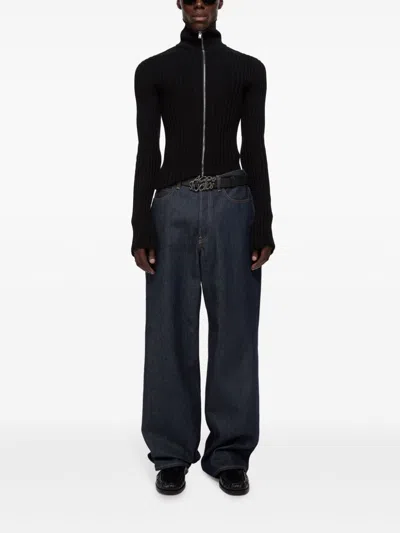 Acne Studios Koton Zip Cotton Rib Cardigan