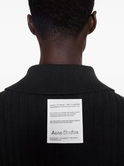 Acne Studios Koton Zip Cotton Rib Cardigan
