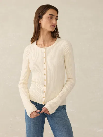 Faherty Milo Cardigan In Whipped Cream