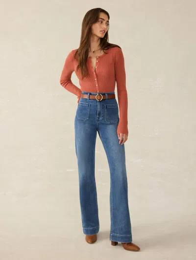 Faherty Sunwashed Cable Cardigan In Red Rock