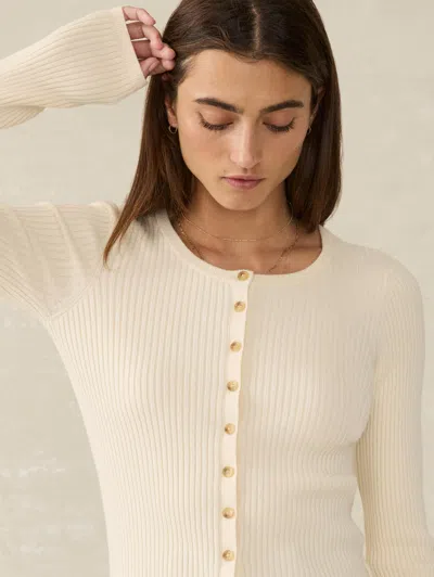 Faherty Milo Cardigan In Whipped Cream