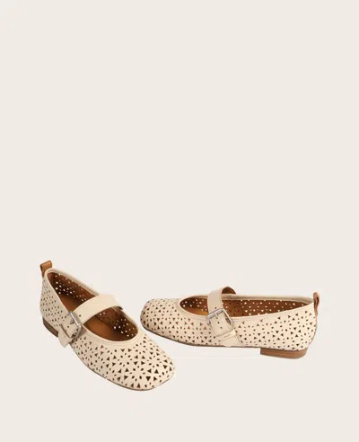 Gentle Souls Women's Karla Perferated Leather Flats In White Perf Leather