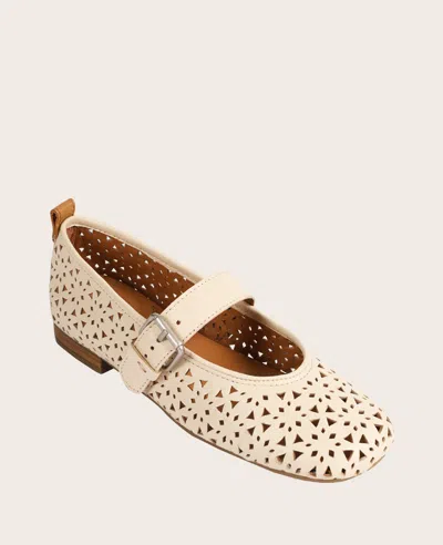 Gentle Souls Women's Karla Perferated Leather Flats In White Perf Leather