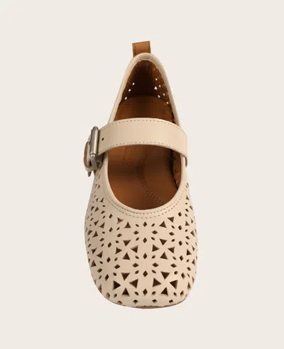 Gentle Souls Women's Karla Perferated Leather Flats In White Perf Leather