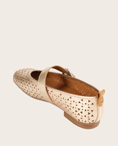 Gentle Souls - Karla Perforated Metallic Mary Jane In Gold Perf Leather