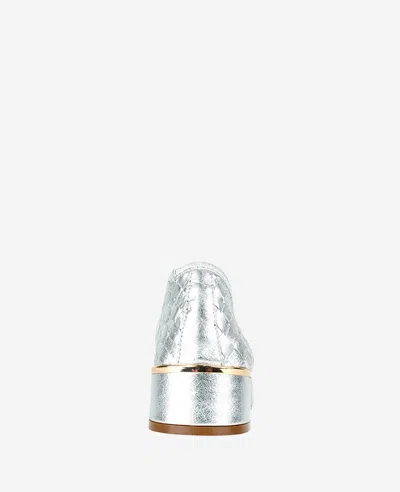 Kenneth Cole Birdie Woven Metallic Leather Pump In Silver Woven Leather