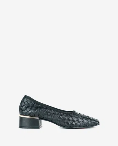 Kenneth Cole Birdie Woven Leather Pump In Black Woven Leather
