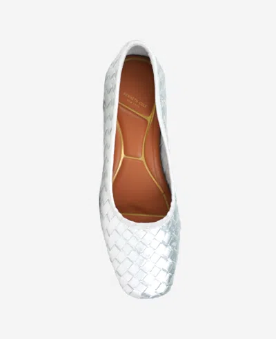 Kenneth Cole Birdie Woven Metallic Leather Pump In Silver Woven Leather