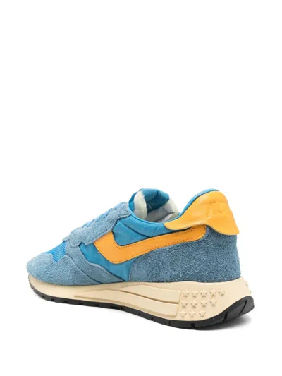Autry Reelwind Nylon And Suede Low-profile Sneakers In Blue