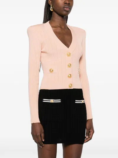 Balmain Women Buttoned V-necked Cardigan