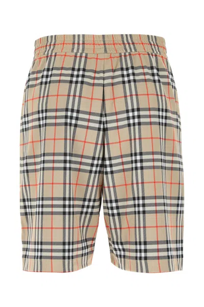 Burberry Men Embroidered Polyester Bermuda Shorts