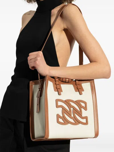 Casadei Women's Canvas And Leather Tote Bag