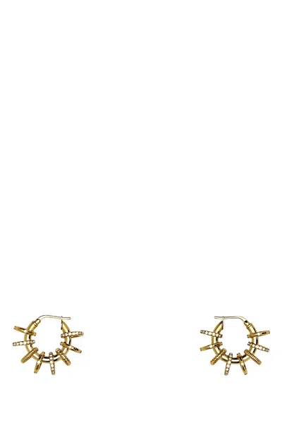 Amina Muaddi Multiring Hoop Earrings With Embellished Textured Finish