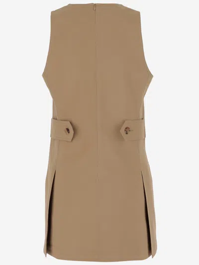 Chloé Satin Cotton Dress With Button And Slit