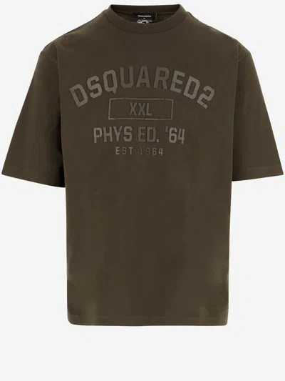 Dsquared2 Phys Ed T-shirt In Dark Green Cotton In Green