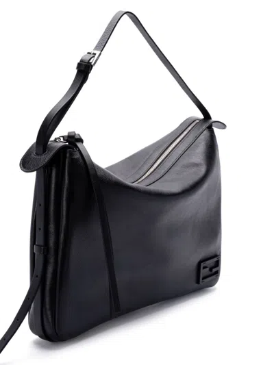 Fendi Women's Simplym Black Bag Embossed Logo