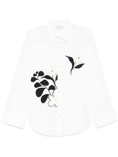 Forte Forte Cotton Shirt Embroidered Flowers