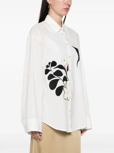 Forte Forte Cotton Shirt Embroidered Flowers