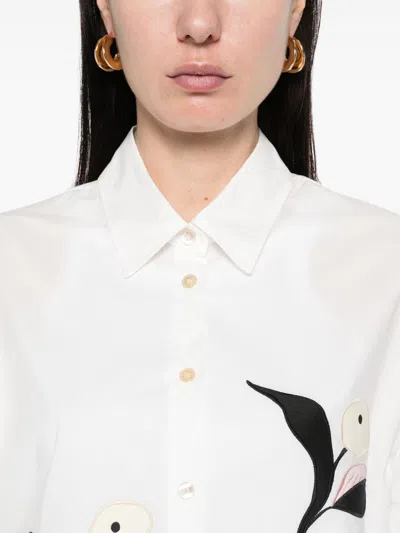 Forte Forte Cotton Shirt Embroidered Flowers