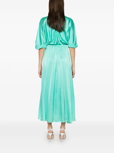 Forte Forte Silk Long Dress In Blue
