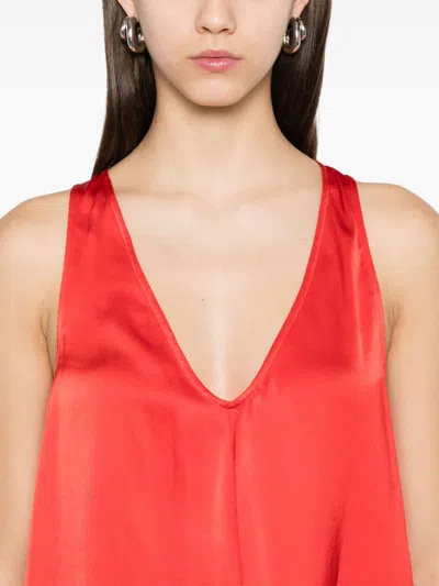 Forte Forte Silk Tank Top In Red