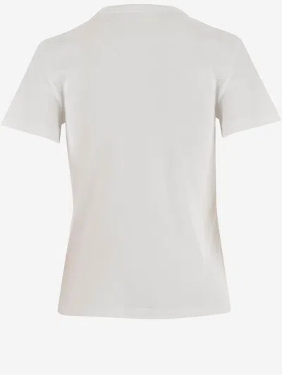 Helmut Lang Transparent Chiffon Logo T-shirt With Crew Neck