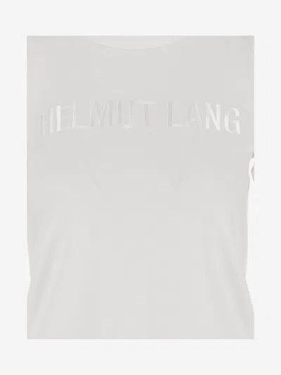 Helmut Lang Transparent Chiffon Logo T-shirt With Crew Neck