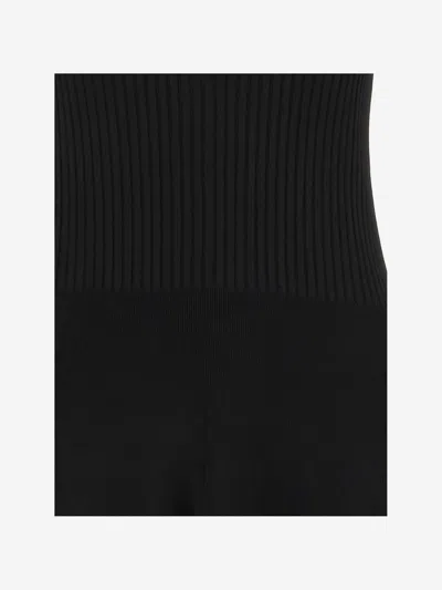 Jacquemus Womens Black Logo-plaque Slim-fit Knitted Mini Dress