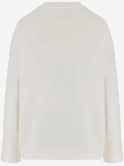 Jil Sander Crew Neck Long Sleeves T-shirt With Ribbed Collar And Printed Logo On The Front Clothing